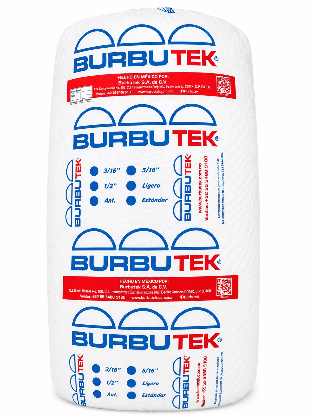 Rollo de Burbuja Grande 1/2 x 1.22m x 60m
